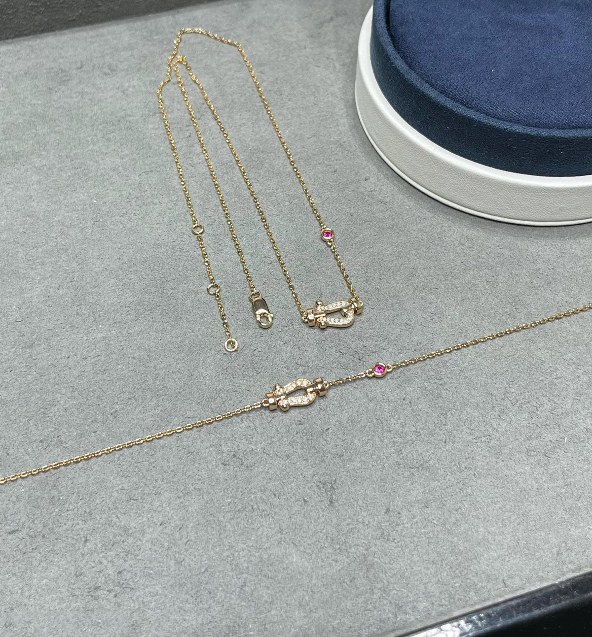 [⭐Mirelle]FORCE 10 DIAMOND PINK GOLD NECKLACE
