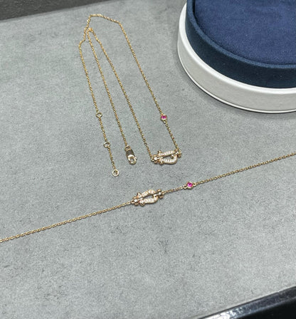 [⭐Mirelle]FORCE 10 DIAMOND PINK GOLD NECKLACE