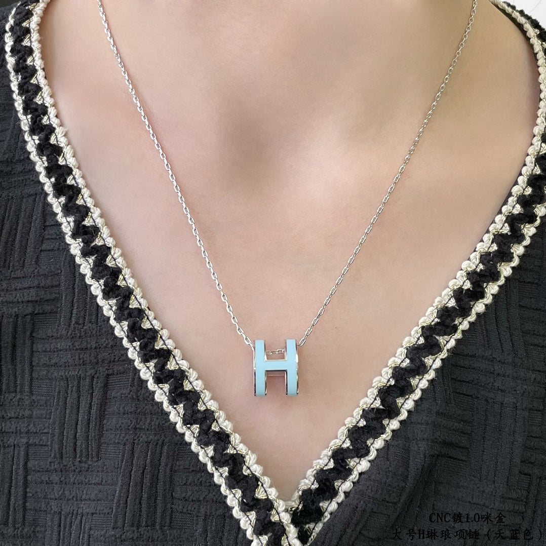 [⭐Mirelle]POP H SKY BLUE NECKLACE