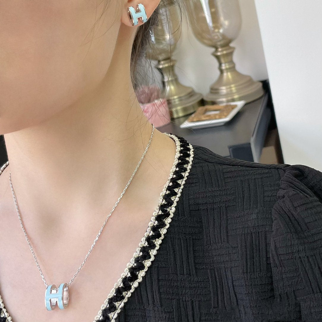 [⭐Mirelle]POP H SKY BLUE NECKLACE