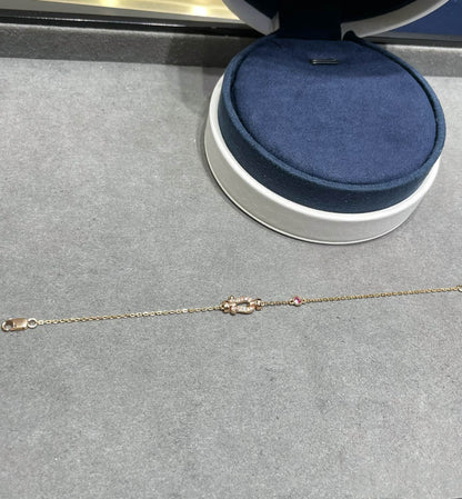 [⭐Mirelle]FORCE 10 DIAMOND CHAIN LINK PINK GOLD BRACELET