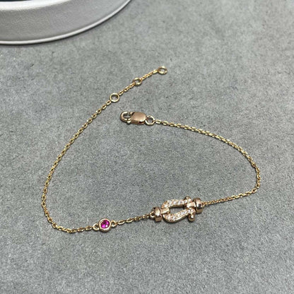 [⭐Mirelle]FORCE 10 DIAMOND CHAIN LINK PINK GOLD BRACELET