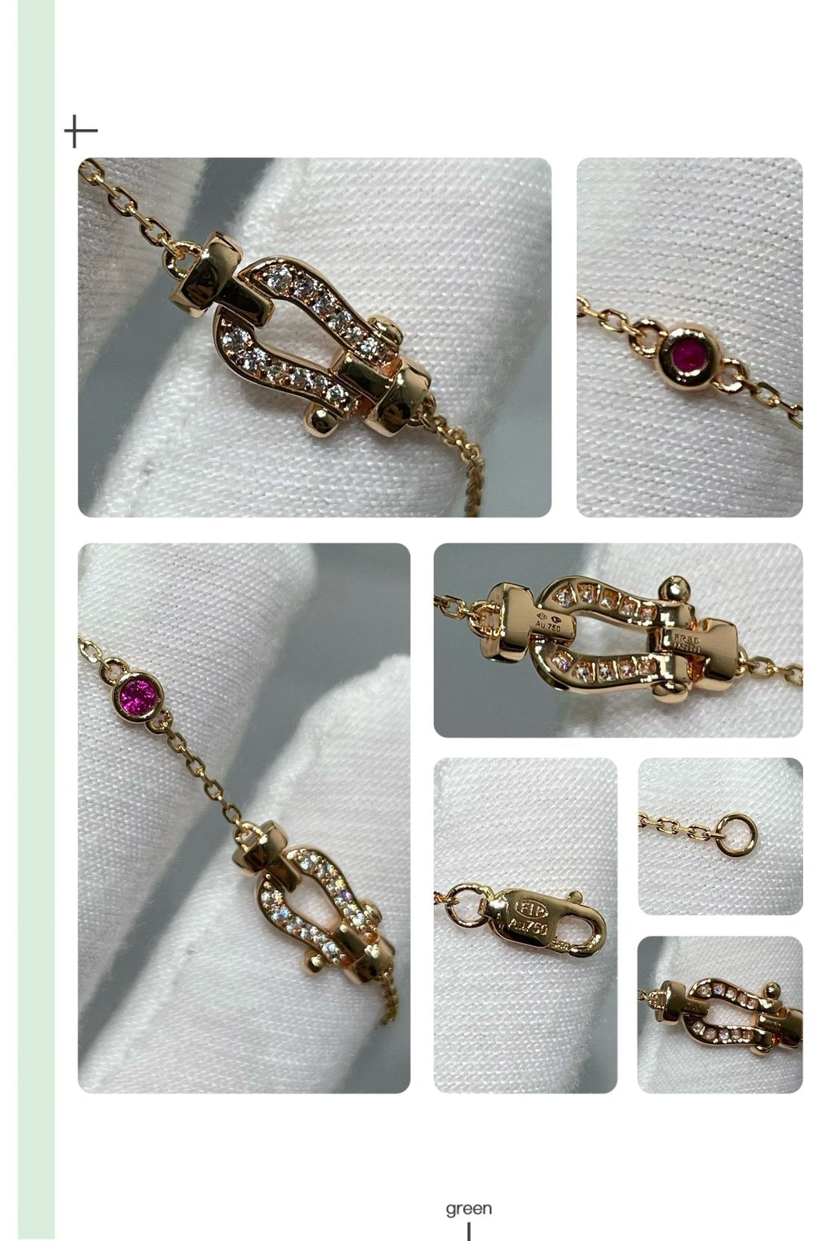 [⭐Mirelle]FORCE 10 DIAMOND CHAIN LINK PINK GOLD BRACELET