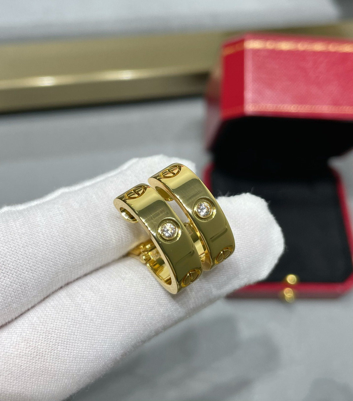 [⭐Mirelle]LOVE 5.5MM 1 DIAMOND EARRINGS