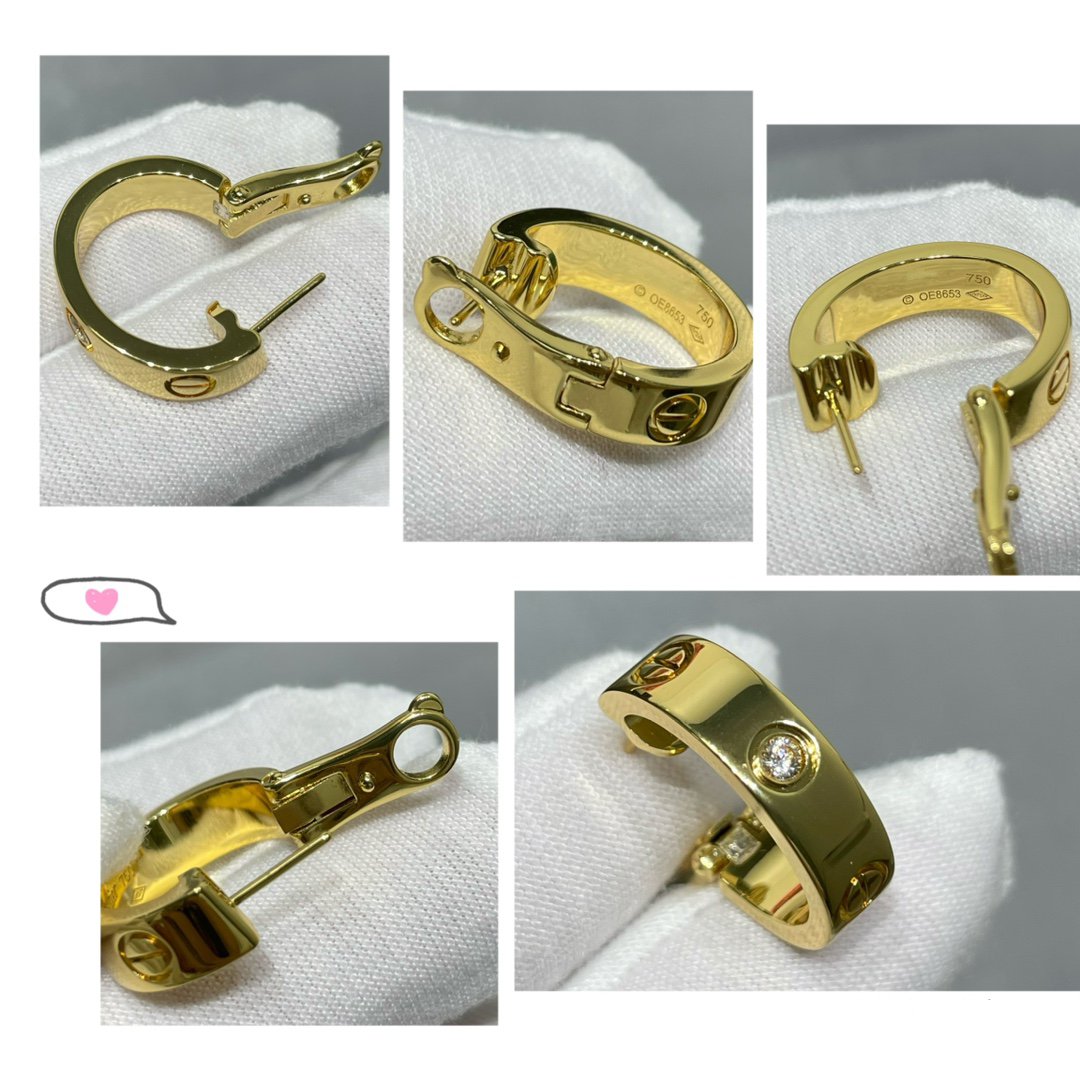 [⭐Mirelle]LOVE 5.5MM 1 DIAMOND EARRINGS