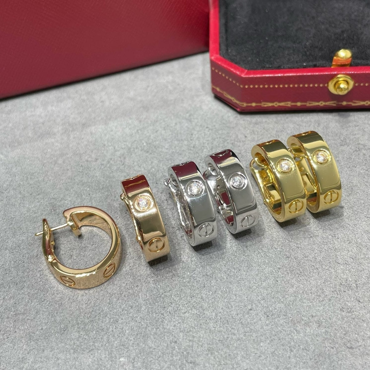 [⭐Mirelle]LOVE 5.5MM 1 DIAMOND EARRINGS