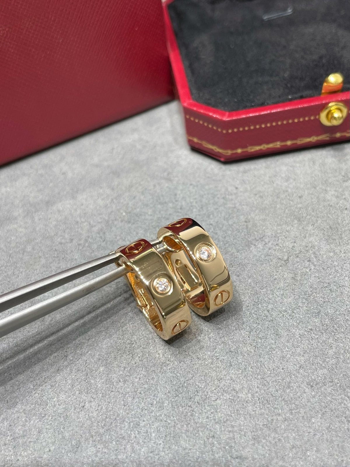 [⭐Mirelle]LOVE 5.5MM 1 DIAMOND EARRINGS