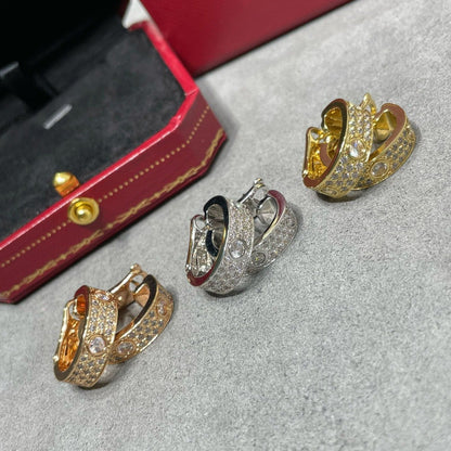 [⭐Mirelle]LOVE 5.5MM DIAMOND PAVED EARRINGS