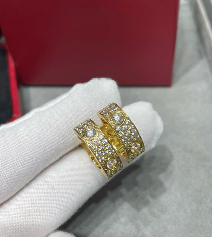 [⭐Mirelle]LOVE 5.5MM DIAMOND PAVED EARRINGS