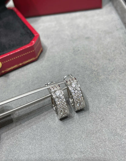 [⭐Mirelle]LOVE 5.5MM DIAMOND PAVED EARRINGS