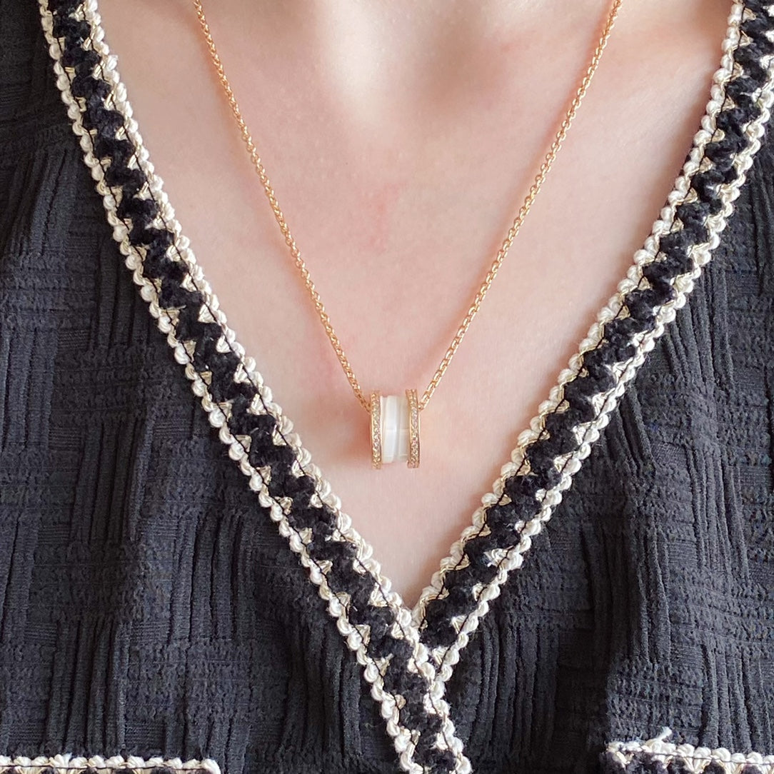 [⭐Mirelle]ZERO 1 DIAMOND CERAMIC NECKLACE