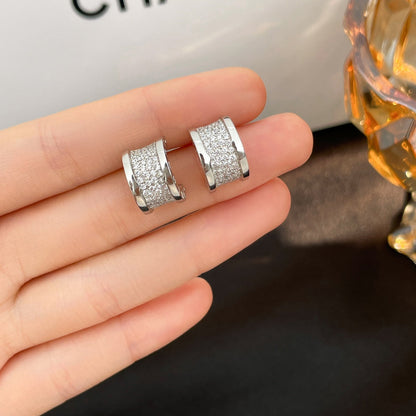 [⭐Mirelle]ZERO 1 DIAMOND PAVED EARRINGS