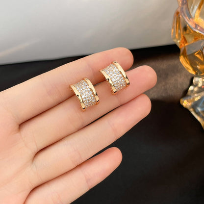 [⭐Mirelle]ZERO 1 DIAMOND PAVED EARRINGS