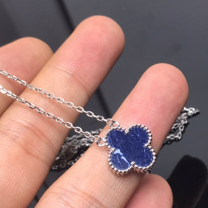 [⭐Mirelle]CLOVER PIETERSITE SILVER LONG NECKLACE