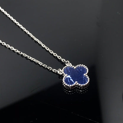 [⭐Mirelle]CLOVER PIETERSITE SILVER LONG NECKLACE