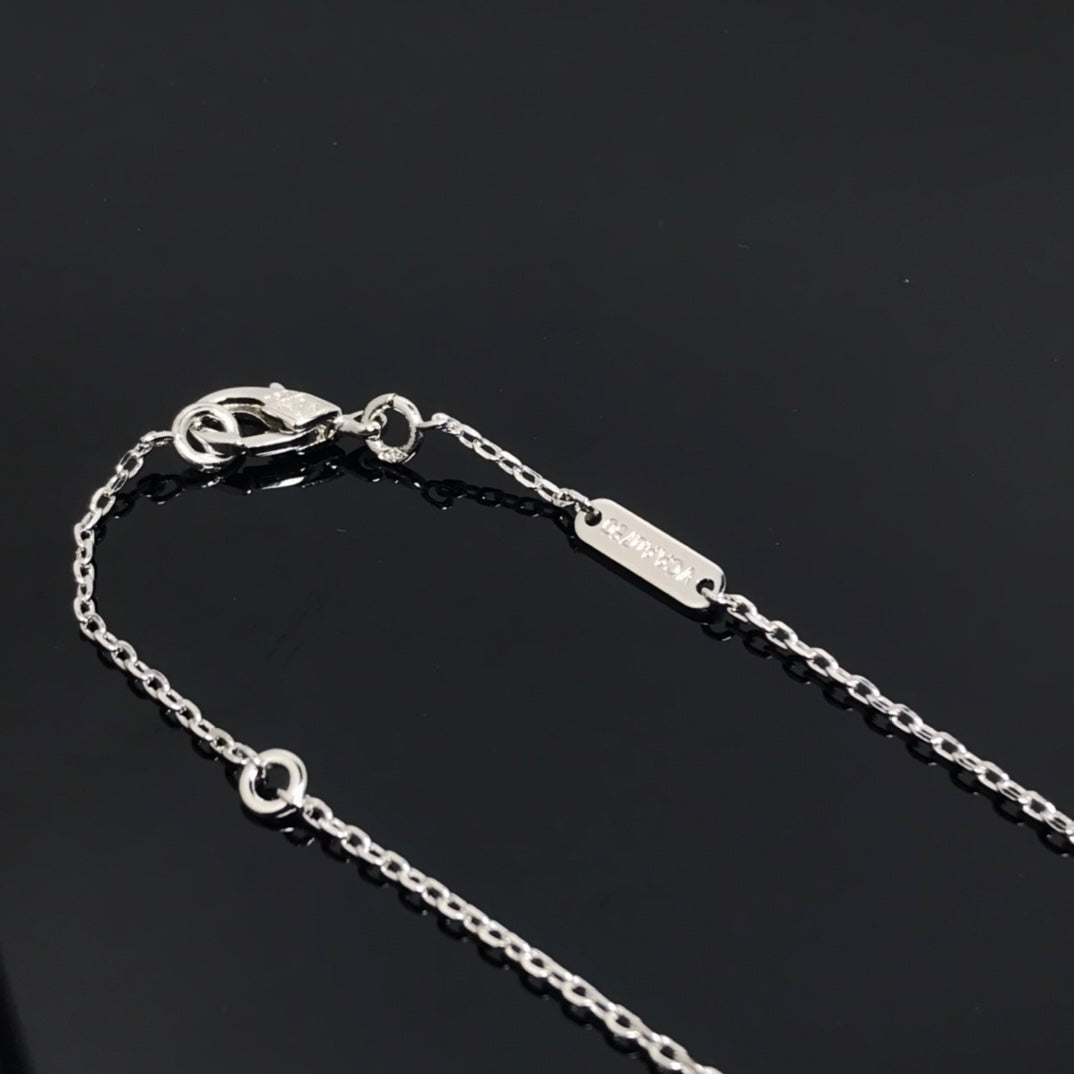 [⭐Mirelle]CLOVER PIETERSITE SILVER LONG NECKLACE