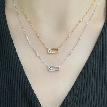 [⭐Mirelle]MOVE UNO DIAMOND NECKLACE