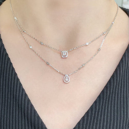 [⭐Mirelle]MY TWIN 2 ROW DIAMOND NECKLACE