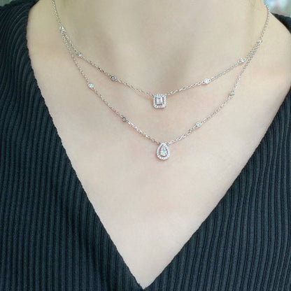 [⭐Mirelle]MY TWIN 2 ROW DIAMOND NECKLACE
