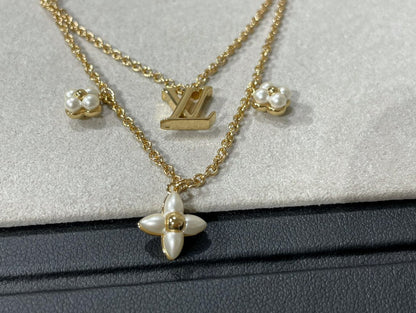 [⭐Mirelle]FLOWERGRAM GOLD MOP DOUBLE ROW NECKLACE