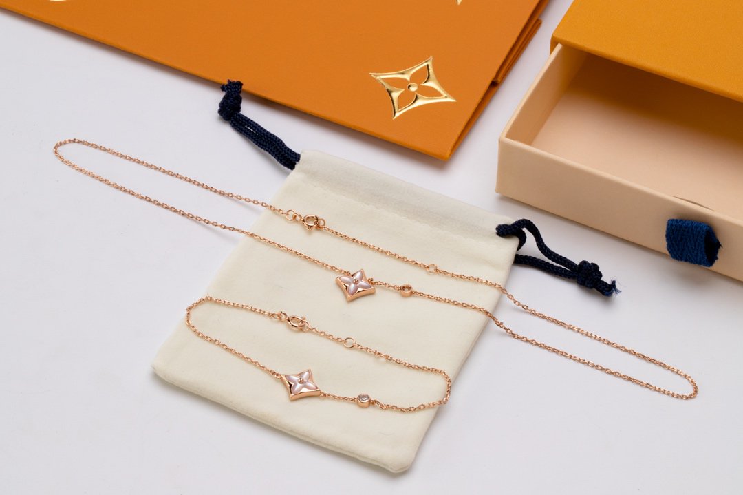 [⭐Mirelle]STAR PINK MOP 1 DIAMOND PINK GOLD NECKLACE