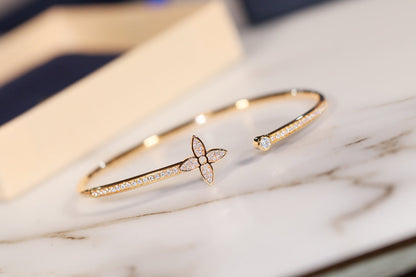 [⭐Mirelle]IDYLLE GOLD OPEN BRACELET DIAMOND PAVED