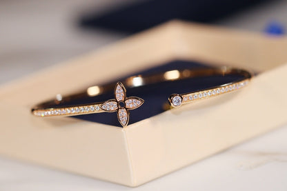 [⭐Mirelle]IDYLLE GOLD OPEN BRACELET DIAMOND PAVED