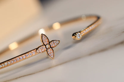 [⭐Mirelle]IDYLLE GOLD OPEN BRACELET DIAMOND PAVED