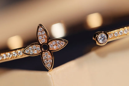 [⭐Mirelle]IDYLLE GOLD OPEN BRACELET DIAMOND PAVED