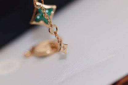 [⭐Mirelle]STAR AND SUN 4 MOTIF PINK GOLD MALACHITE BRACELET
