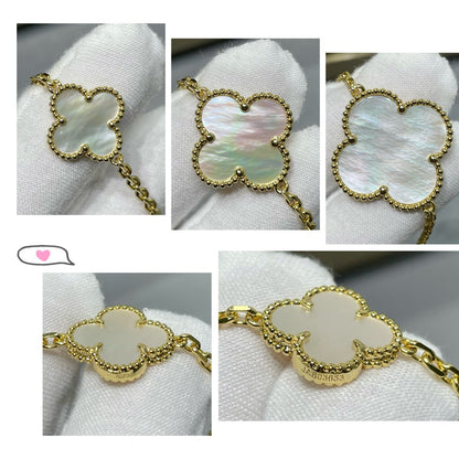 [⭐Mirelle]CLOVER 16 MOTIF WHITE MOP GOLD NECKLACE
