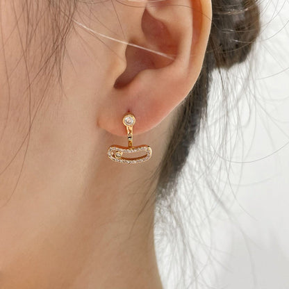 [⭐Mirelle]MOVE UNO PINK GOLD DIAMOND EARRINGS