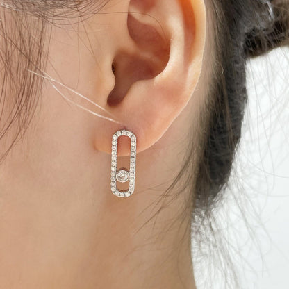 [⭐Mirelle]MOVE UNO STUD DIAMOND PAVED EARRINGS