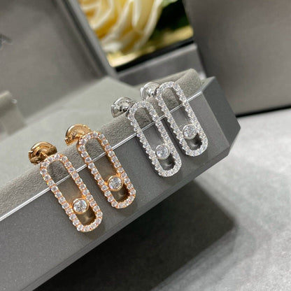[⭐Mirelle]MOVE UNO STUD DIAMOND PAVED EARRINGS