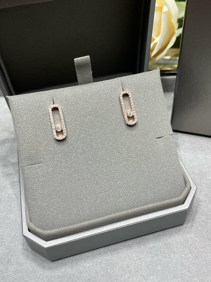 [⭐Mirelle]MOVE UNO STUD DIAMOND PAVED EARRINGS