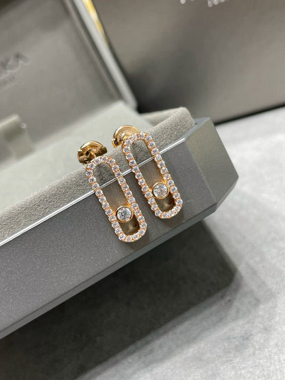 [⭐Mirelle]MOVE UNO STUD DIAMOND PAVED EARRINGS
