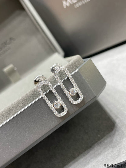 [⭐Mirelle]MOVE UNO STUD DIAMOND PAVED EARRINGS