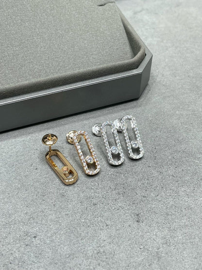 [⭐Mirelle]MOVE UNO STUD DIAMOND PAVED EARRINGS