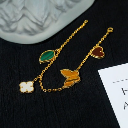 [⭐Mirelle]LUCKY SPRING 5 MOTIF GOLD BRACELET