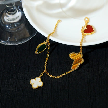 [⭐Mirelle]LUCKY SPRING 5 MOTIF GOLD BRACELET