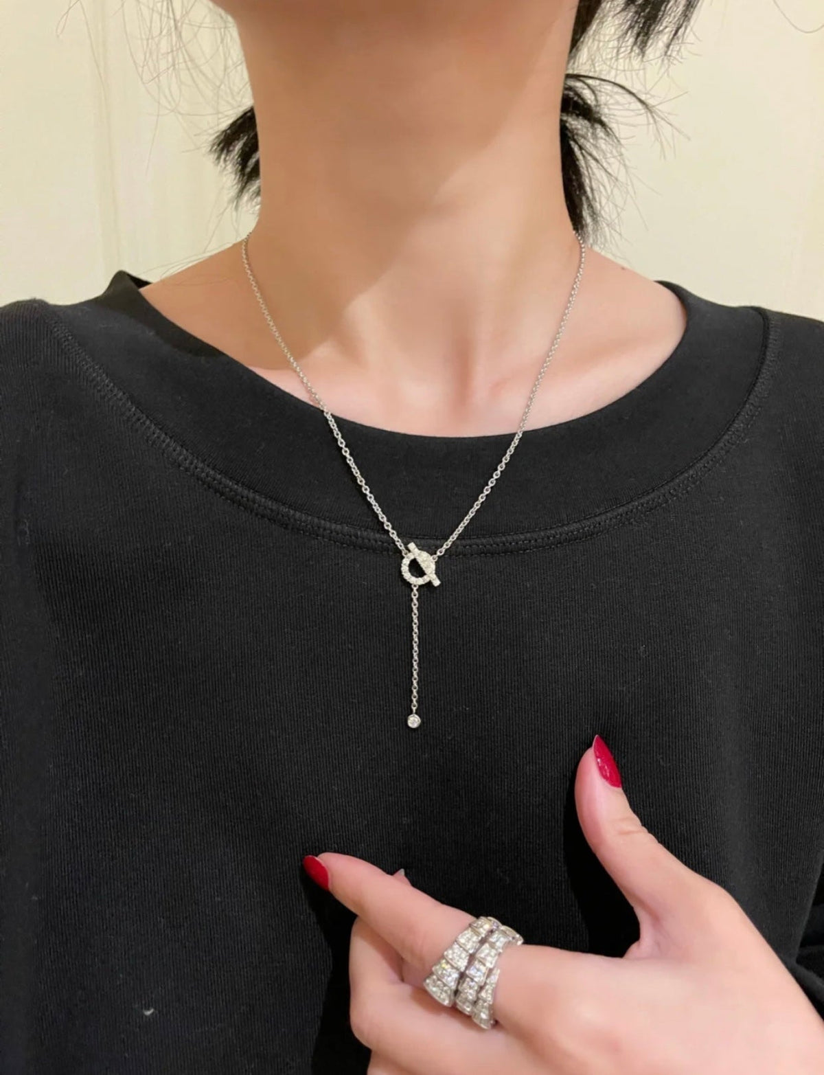[⭐Mirelle]FINESSE SILVER DIAMOND NECKLACE