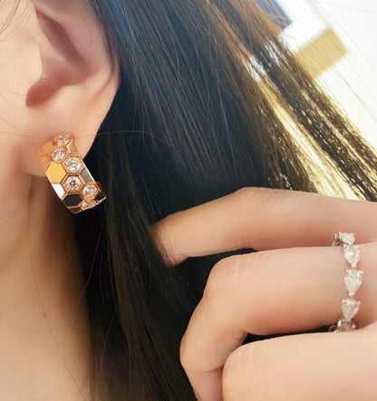 [⭐Mirelle]BEE LOVE DIAMOND HOOP EARRINGS