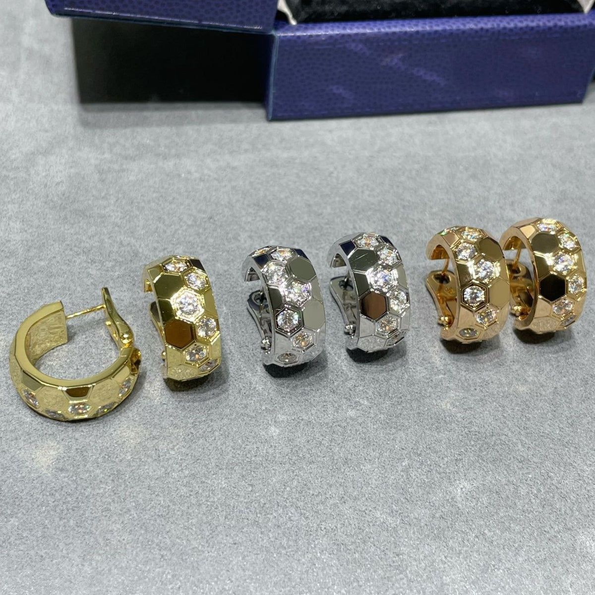 [⭐Mirelle]BEE LOVE DIAMOND HOOP EARRINGS