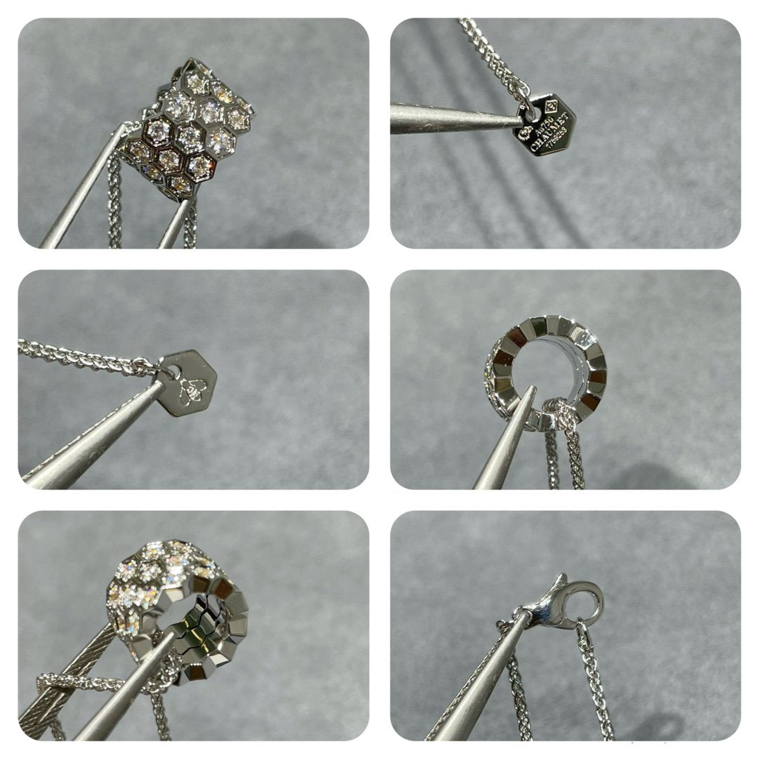 [⭐Mirelle]BEE LOVE DIAMOND PAVED 3 ROW NECKLACE