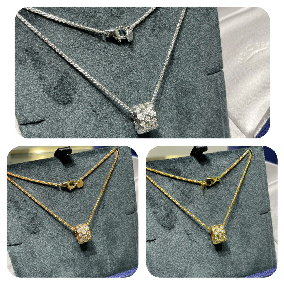[⭐Mirelle]BEE LOVE DIAMOND PAVED 3 ROW NECKLACE