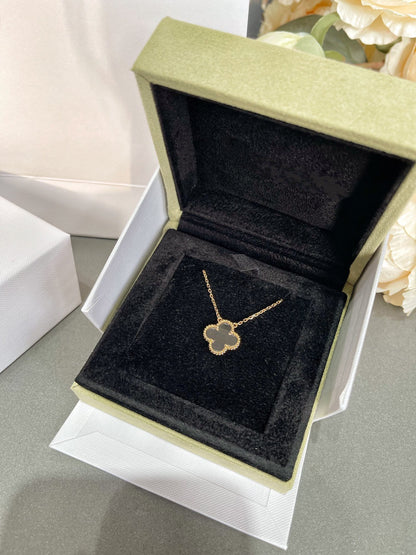 [⭐Mirelle]CLOVER ROCK CRYSTAL ROSE GOLD NECKLACE