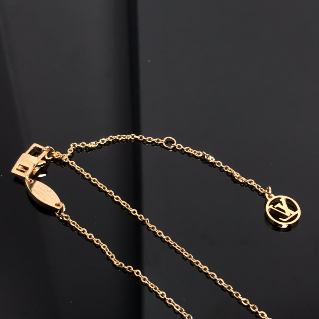 [⭐Mirelle]COLOR BLOSSOM PINK MOP SUN GOLD NECKLACE