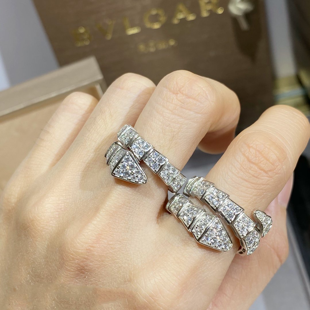 [⭐Mirelle]SERPENTI RING SILVER DIAMOND PAVED