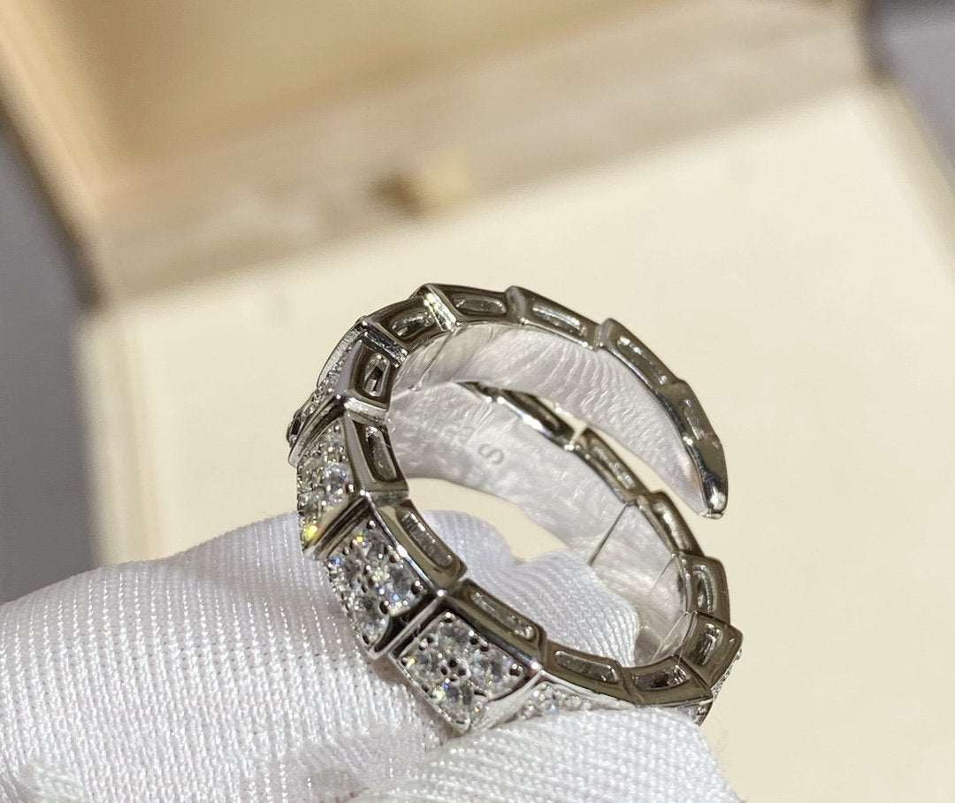 [⭐Mirelle]SERPENTI RING SILVER DIAMOND PAVED