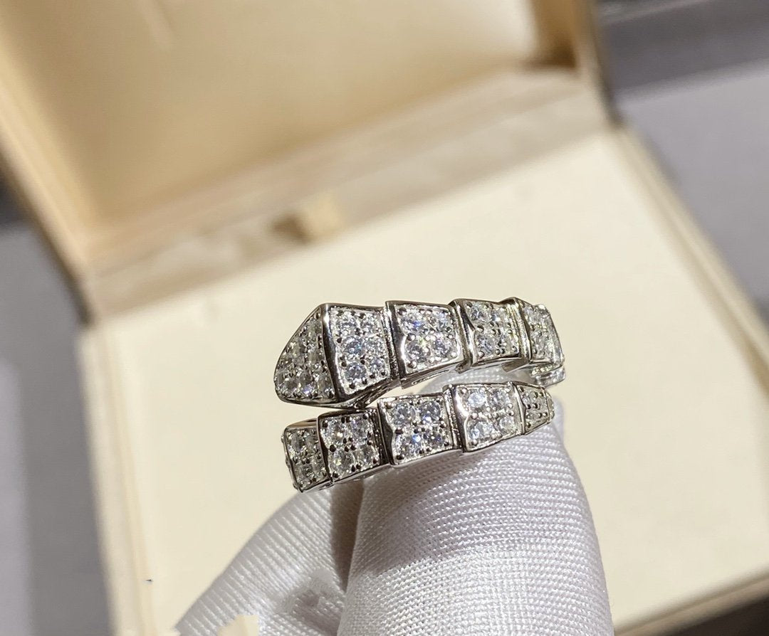 [⭐Mirelle]SERPENTI RING SILVER DIAMOND PAVED